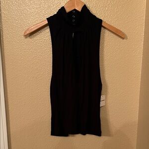 Free People Black Sleeveless Muscle Tee